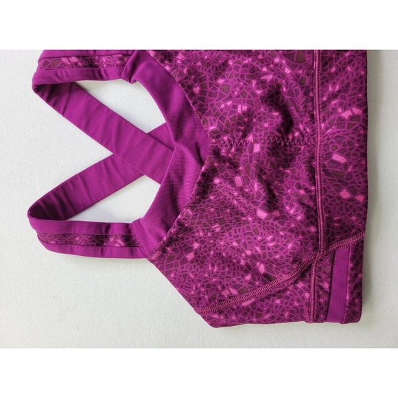 Lululemon Women 4 Purple Layer Sports Bra Wireless Wide Crossback Straps Stretch - Picture 2 of 8